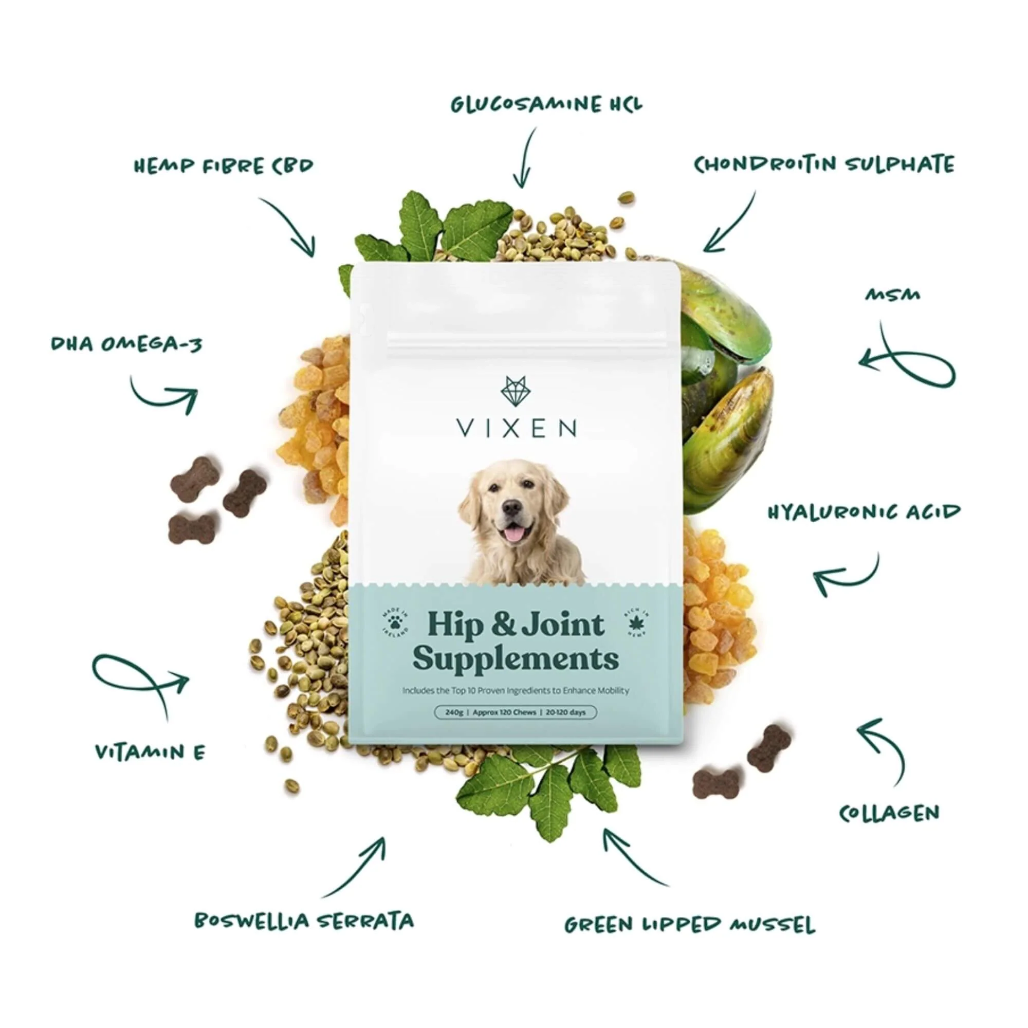 Vixen Hip & Joint Supplements for Dogs 250g - Image 2