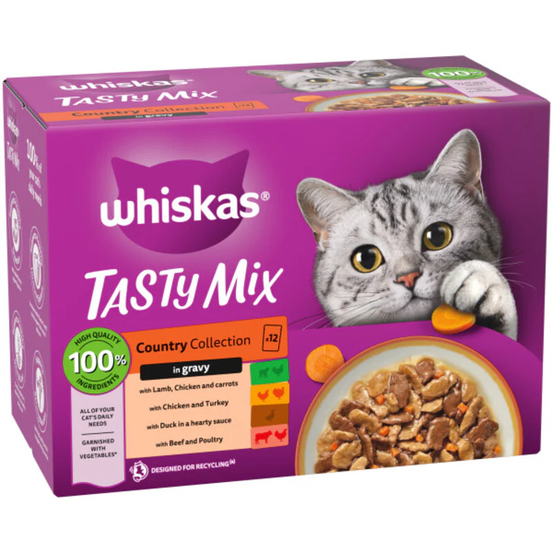 Whiskas Adult 1+ Tasty Mix Country Collection in Gravy Cat Food 85g x 48 - Image 5