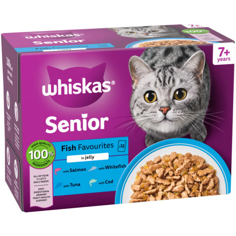 Whiskas Senior 7+ Fish Favourites in Jelly Cat Food 85g x 48 - Image 5